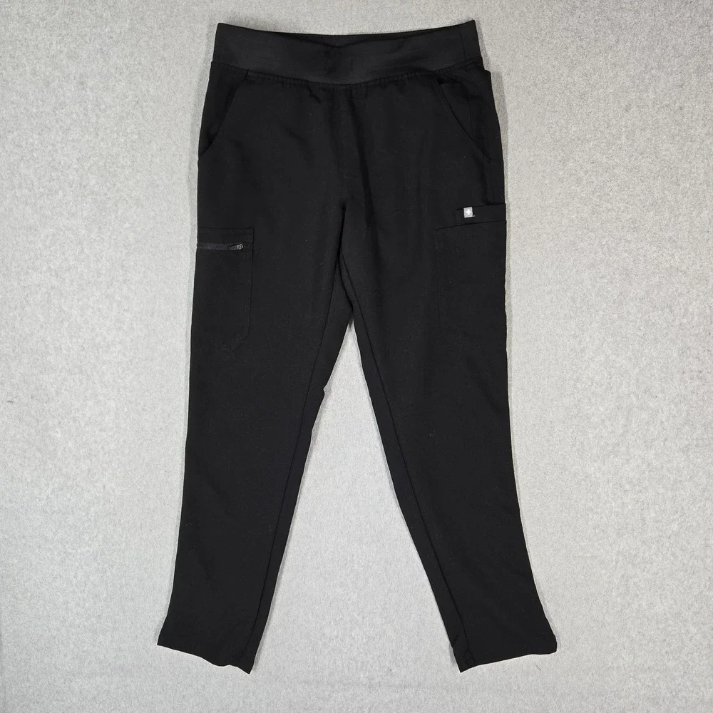 FIGS Women Scrub Pants S Black Pants Jogger Yola Yoga Zipper PO#3748 READ